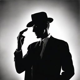 A silhouette of James Stewart, the iconic Hollywood actor, in a classic pose