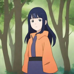 Create an image of Hinata, a character from the Naruto series