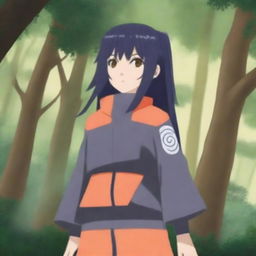 Create an image of Hinata, a character from the Naruto series