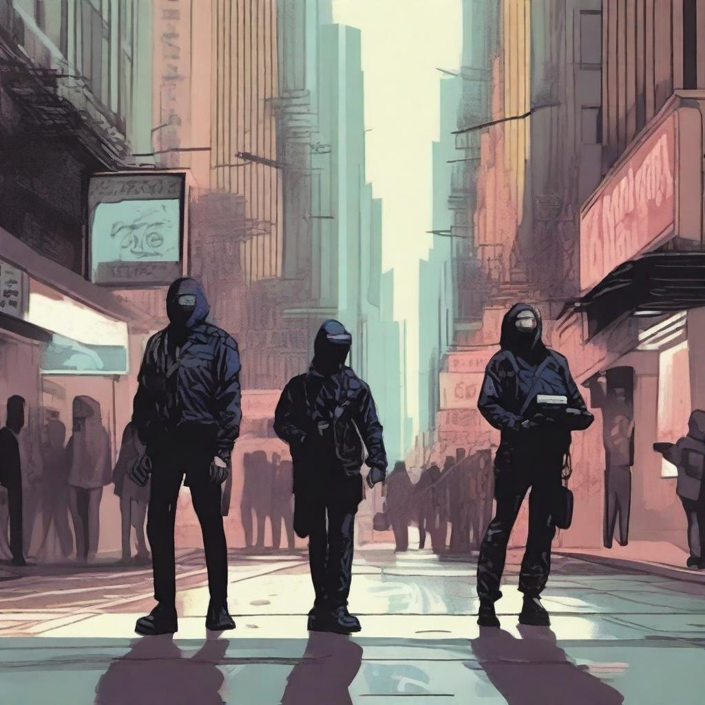 Illustrate a dystopian world where technology has become illegal