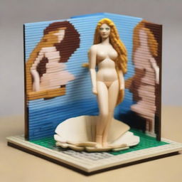 Create a 3D model of Sandro Botticelli's 'The Birth of Venus' reimagined using Lego blocks