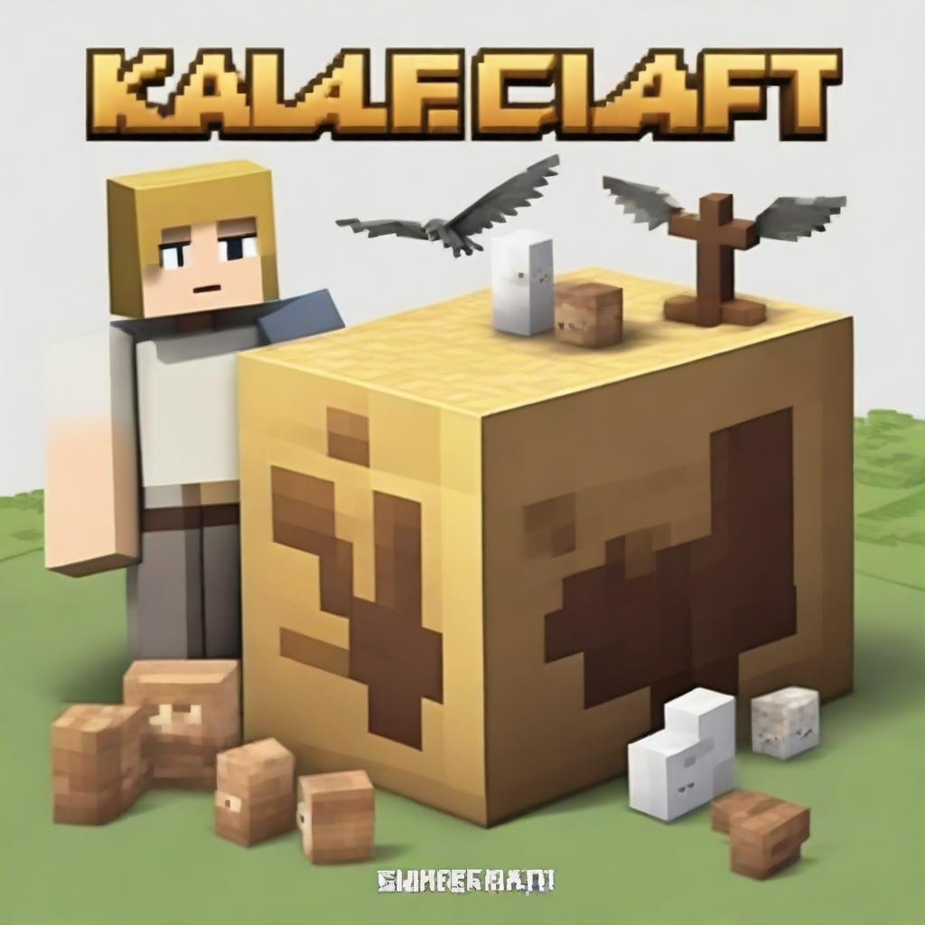 Create a poster inspired by the Kalevala with a white background and the title 'KALECRAFT'