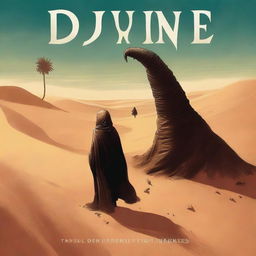 The cover features a desolate desert landscape with a giant worm creature standing tall in the foreground