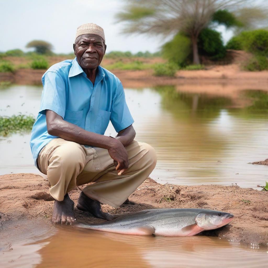 A serene island village in Zambia, showcasing an abundance of fish and fertile soil