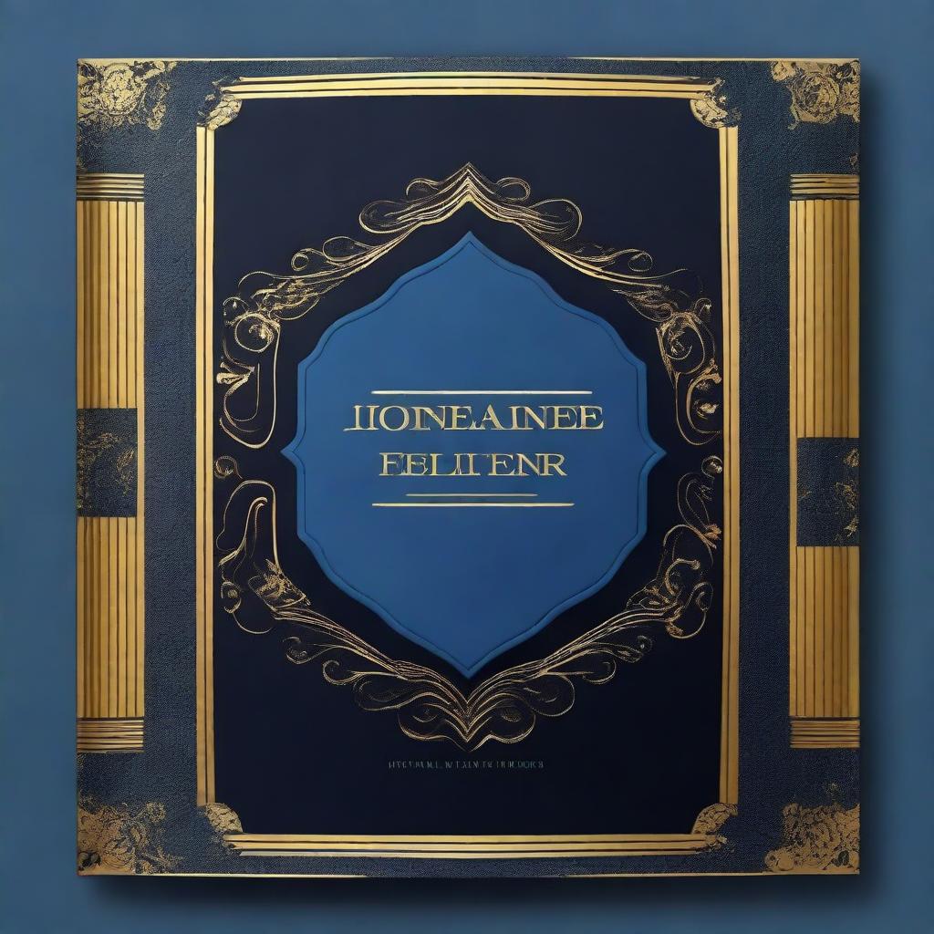 A book cover design featuring a blue and black color scheme