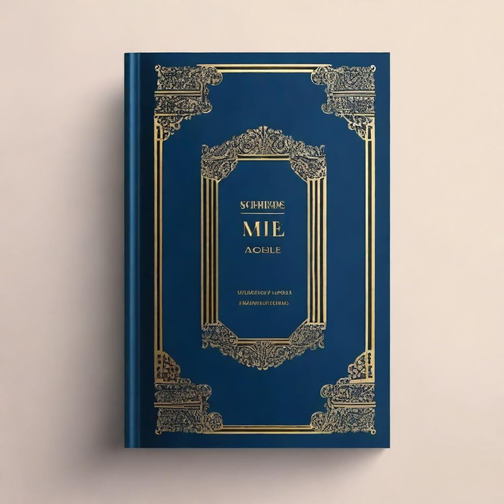 A book cover design featuring a blue and black color scheme