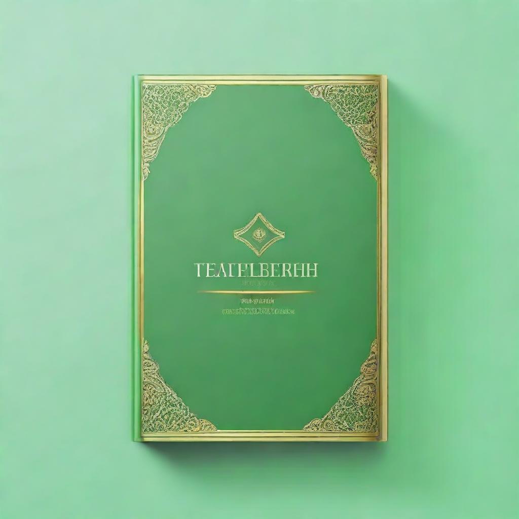 A book cover design featuring a light green background