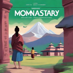 Design a book cover for a sci-fi novel titled 'The Secret of the Monastery'