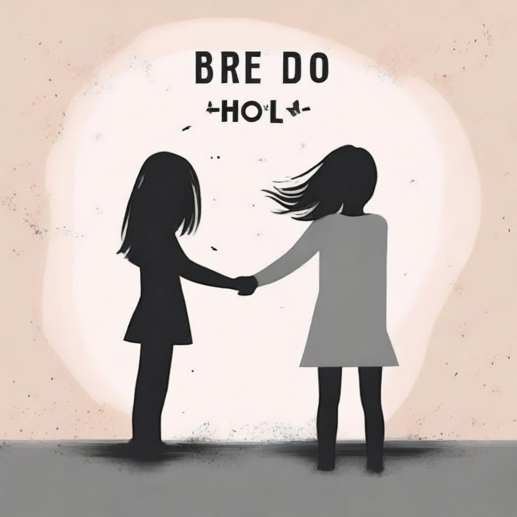 Design a book cover for a story about two girls who form a bond over their struggles with self-harm