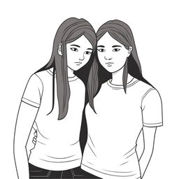 Create an image depicting two girls who form a bond over their struggles with self-harm