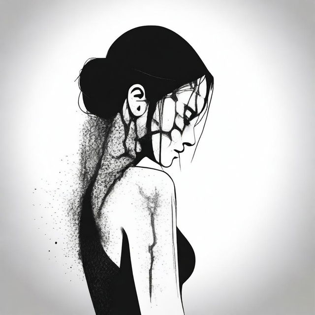 Create an image for the back cover of a book that addresses the serious issue of self-harm, focusing on broken skin