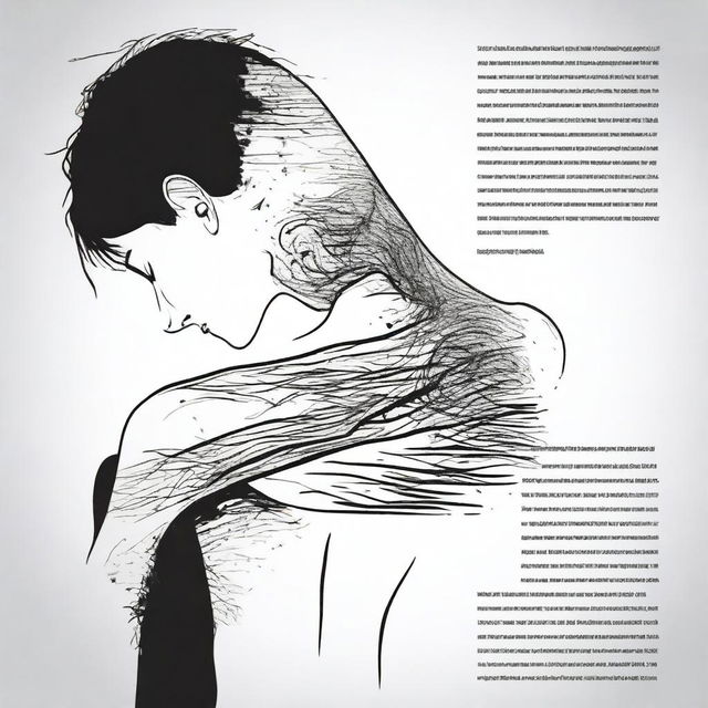 Create an image for the back cover of a book that addresses the serious issue of self-harm, focusing on broken skin