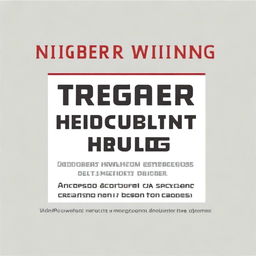 Create a trigger warning sign that clearly states: 'Trigger Warning: This content includes mental health issues, strong language, and delicate topics