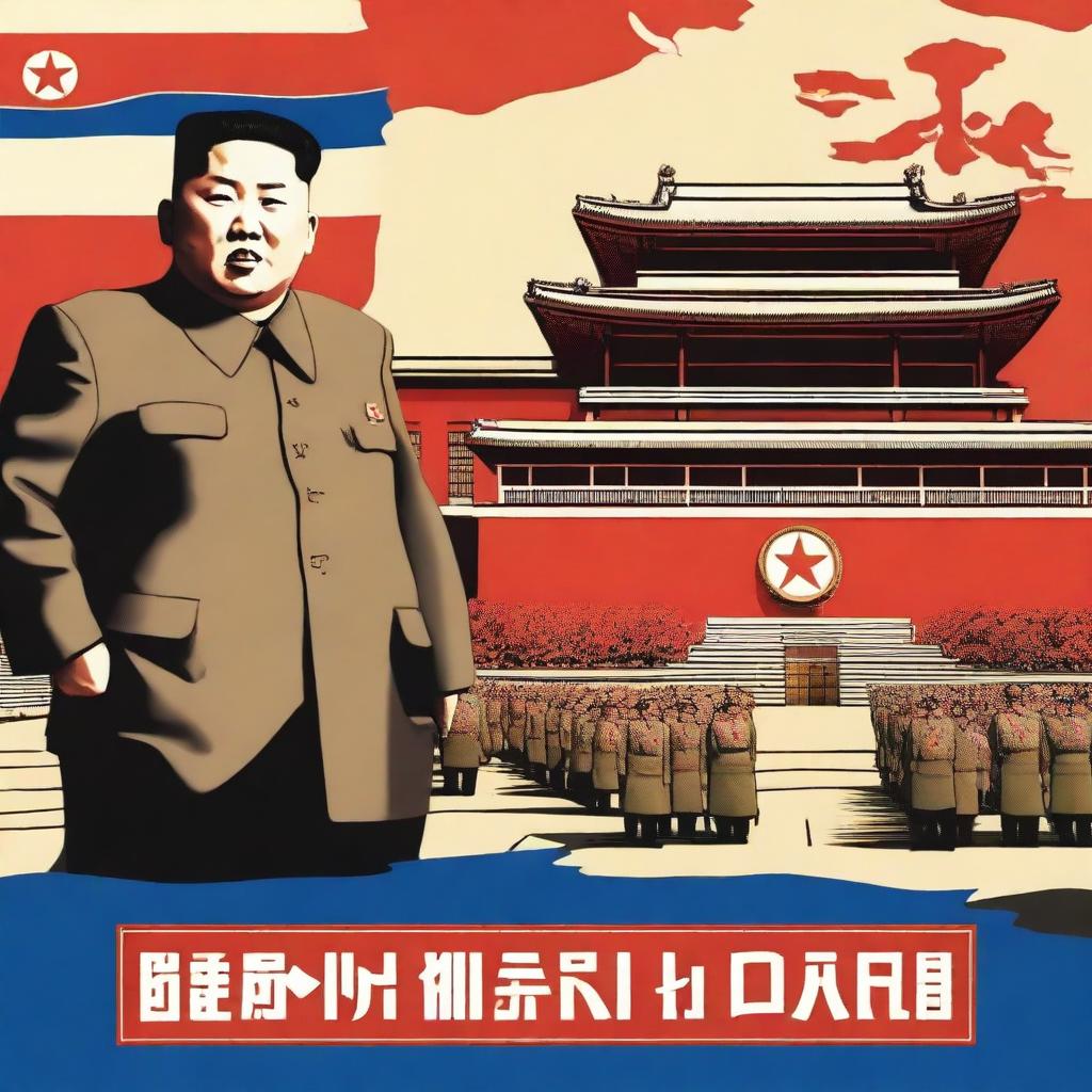 Create a YouTube thumbnail for a video titled 'North Korea Under Dictators