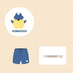 Create a cute clothing logo featuring playful and charming elements