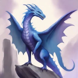 Create a book cover depicting a slender dragon with gray-blue scales, large teeth, and super big wings