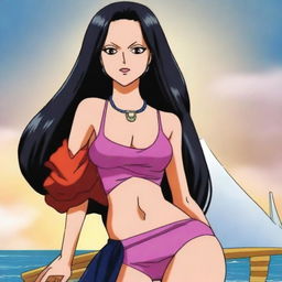 A detailed and vibrant illustration of Nico Robin, a character from the One Piece series