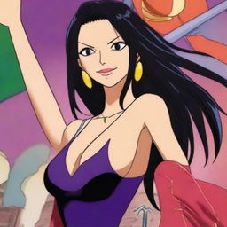 A detailed and vibrant illustration of Nico Robin, a character from the One Piece series