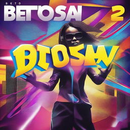 Design an energetic and vibrant album cover for 'Betosan Power Megamix 2'