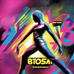 Design an energetic and vibrant album cover for 'Betosan Power Megamix 2'