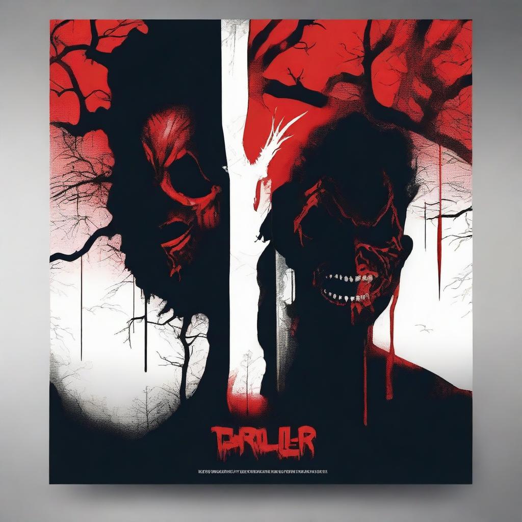 Create a thriller poster featuring a split design