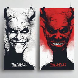 Create a thriller poster featuring a split design