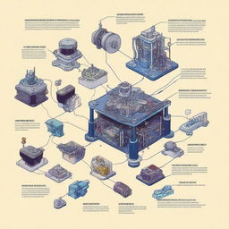 A detailed illustration of sensors and actuators in a mechatronics system