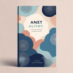 A book cover design focused on anxiety and depression, featuring calming yet somber colors and abstract patterns that evoke a sense of inner struggle and hope