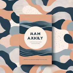 A book cover design focused on anxiety and depression, featuring calming yet somber colors and abstract patterns that evoke a sense of inner struggle and hope