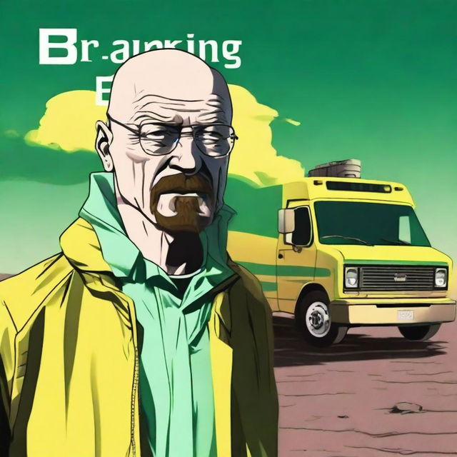 Create a more realistic yet anime-inspired rap cover album based on the series Breaking Bad