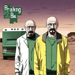 Create a more realistic yet anime-inspired rap cover album based on the series Breaking Bad