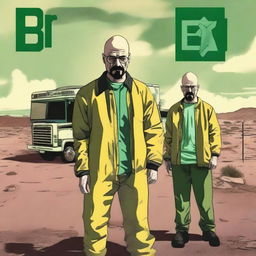 Create a more realistic yet anime-inspired rap cover album based on the series Breaking Bad