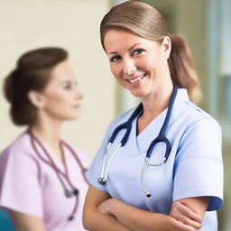 Create a photorealistic image of a nurse in a professional and respectful manner