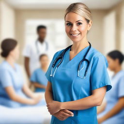 Create a photorealistic image of a nurse in a professional and respectful manner