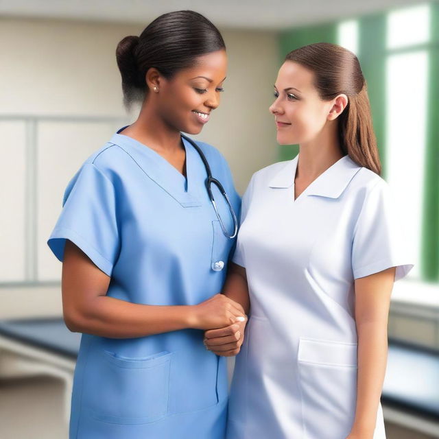 Create a photorealistic image of a nurse in a professional and respectful manner