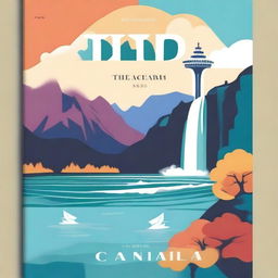 Create a book cover for an itinerary to Canada