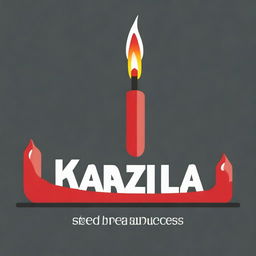 A graphic design featuring a red 'Karazila' heading on a dark gray background