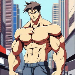 An anime-style image of a hunky man