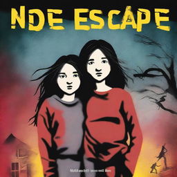 Create a book cover titled 'No Escape' that follows the story of two girls who get kidnapped