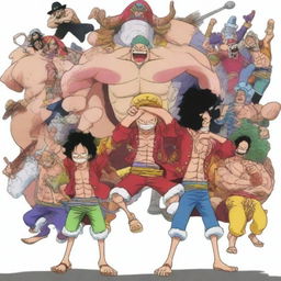 Create an image featuring characters from the One Piece universe