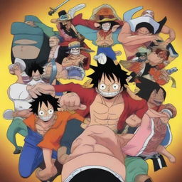 Create an image featuring characters from the One Piece universe