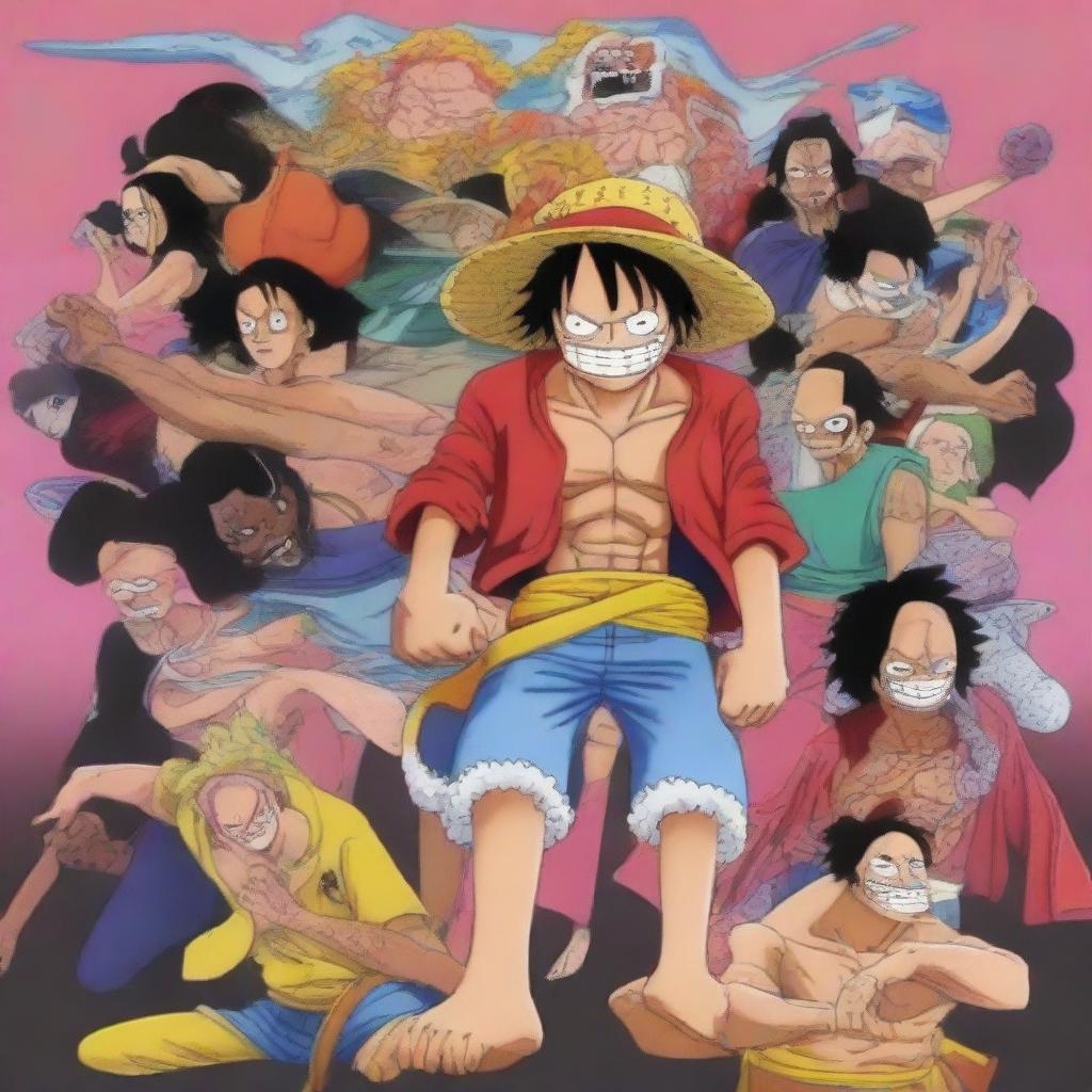 Create an image featuring characters from the One Piece universe