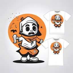 A T-shirt design featuring a character named Mukab