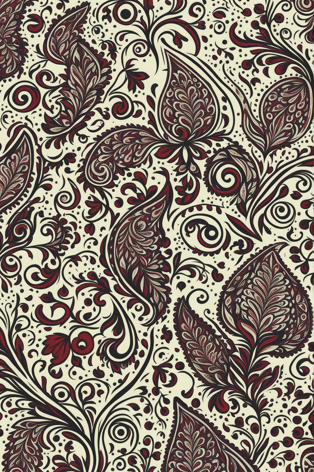 Create a unique and vibrant Paisley Print design with intricate patterns and a diverse color palette, suitable for fashion, textiles, or decor