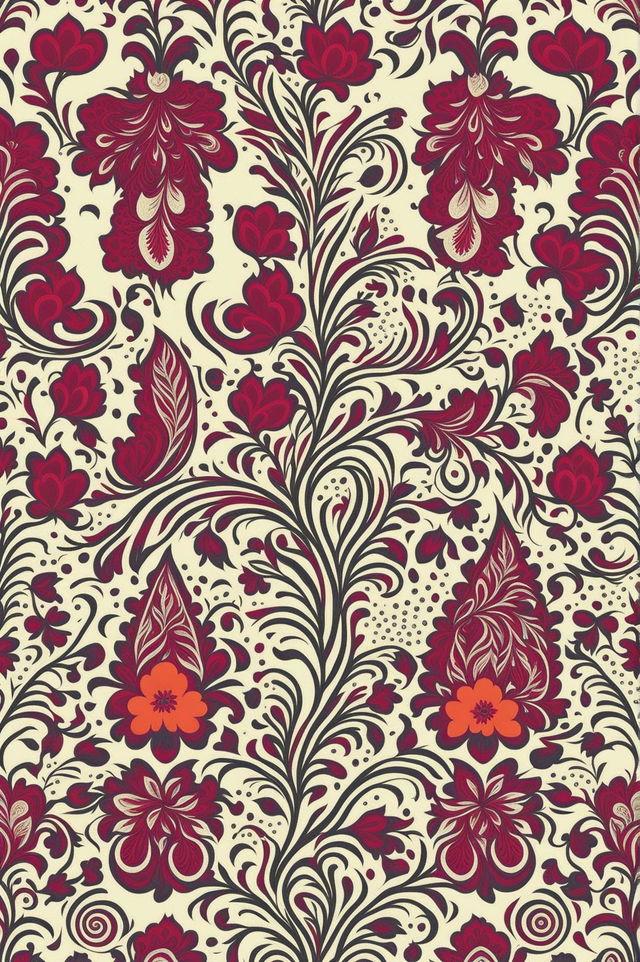 Create a vibrant and interesting Paisley Print design with intricate patterns and a rich color palette, suitable for fashion, textiles, or decor