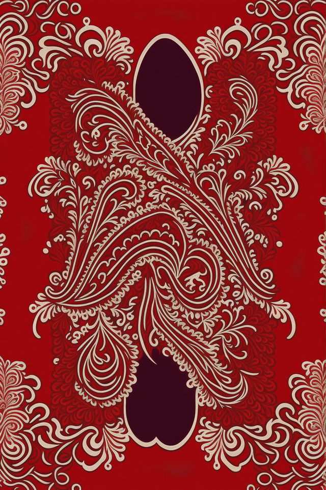 Create a vibrant and interesting Paisley Print design with classic motifs and bold red hues, suitable for fashion, textiles, or decor