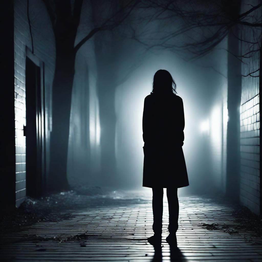 Create a dramatic and intense scene showing a stalker obsessed with a woman who is haunted by her past