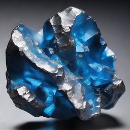 A type of ore with a lustrous silver color and a faint, shimmering blue glow