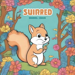 Design a book cover for a squirrel coloring book