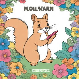 Design a book cover for a squirrel coloring book